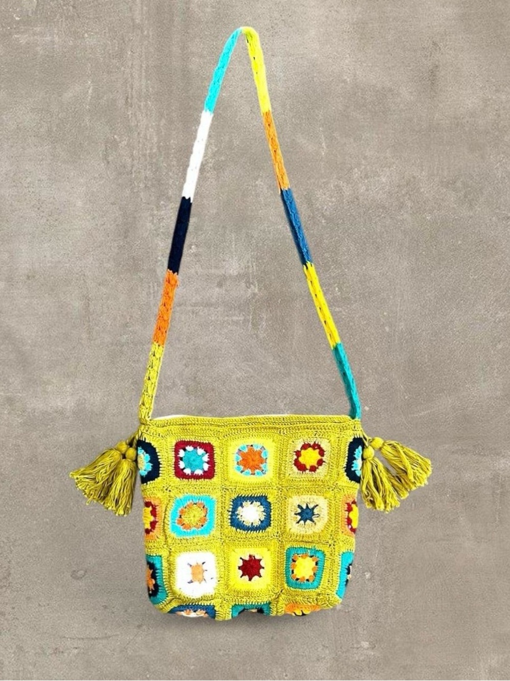 Earthbound Multicolor Crochet Crossbody Bag